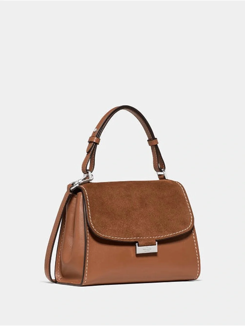 Kate Spade Riley Suede Small Top Handle Bag Warm Gingerbread